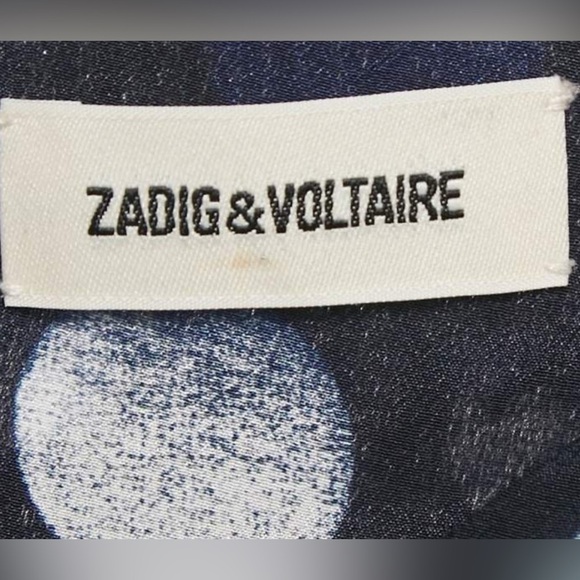 Zadig & Voltaire Navy Blue Silk Roka Dots Mini Dress - Picture 10 of 10